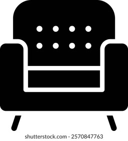 Minimalist Tufted Armchair Icon Illustration