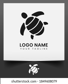 Minimalist turtle logo gray scale business and company