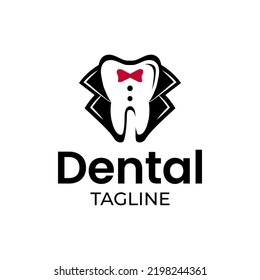 Minimalist Tuxedo Dental Logo dentist care