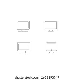Minimalist TV Line Icon Set  Clean Outline Vector Collection for Web Design Mobile Apps and User Interface Elements on White Background