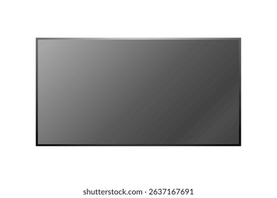 Minimalist TV monitor with empty screen on transparent background for mockup use