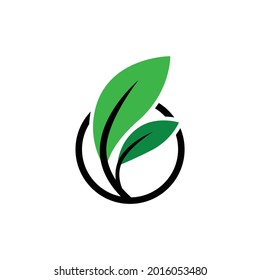 a minimalist twig logo with 2 leaves of different colors, this logo is intended for agencies that are involved in the field of environmental care or about plant research