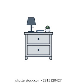 Minimalist two drawer nightstand design