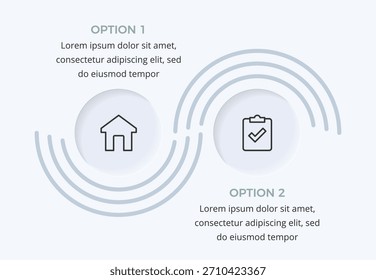 Plantilla minimalista de infografía de dos opciones