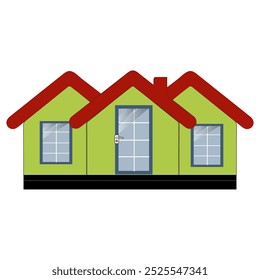 Minimalistisches zweistöckiges Haus Vektor, Elegante Cottage Style Home Illustration, Vektor flache Ikone Vorort amerikanisches Haus, Wohnhaus Hütte Zeichen einzelne Symbol Illustration