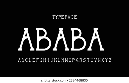 Minimalist typeface display font vector. Thin luxury natural curved style typography design illustration