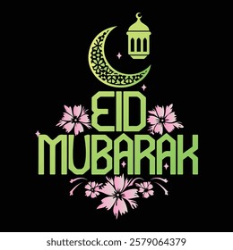 A minimalist typographic of Eid Mubarak