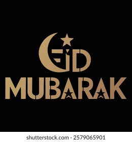 A minimalist typographic of Eid Mubarak 