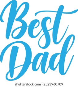 Minimalist typography Best Dad calligraphy vector art