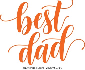 Minimalist typography Best Dad calligraphy vector art