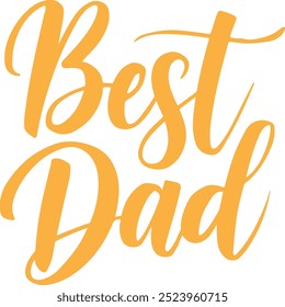 Minimalist typography Best Dad calligraphy vector art