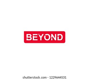 minimalist typography BEYOND isolated modern red label for tee graphic