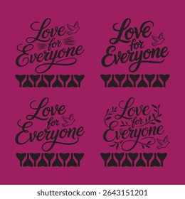 A Minimalist Typography Calligraphy Love For Everyone Shilouette Vector Art