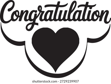 Eine minimalistische Typografie Kalligrafie dieses Wortes ''Gratulation '' Shilouette Vektorkunst