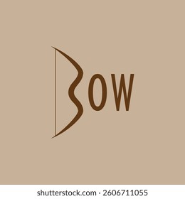 A minimalist typography design creatively integrating the shape of an archery bow into the letter "B," symbolizing precision, strength, and traditional craftsmanship.