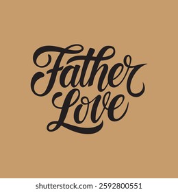 minimalist typography Fother Love calligraphy silhouette vector art