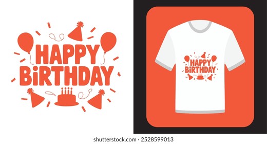 Minimalist Typography Silhouette Birthday T-shirt Design