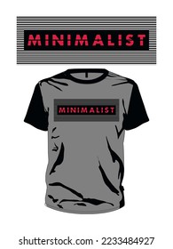 Minimalist typography t shirt logo design.