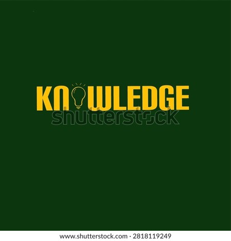 Minimalist typography of the word “Knowledge” on a dark green background. Symbolizes education, learning, wisdom, and intelligence. Perfect for school, university, book, and course projects.