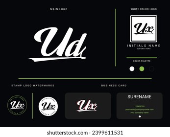 Minimalist UD Luxury Logo, Initial Ud du Letter Logo Icon Design For Finance Or Business