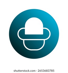 Minimalist ufo logo design with gradient circle, representing futuristic technology and space exploration concept