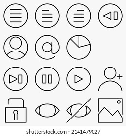 Minimalist UI icon set. (black version). Simple modern minimal, flat, solid, mono, monochrome, plain, contemporary style. Vector illustration of internet web design elements in eps.