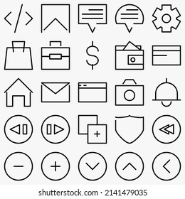Conjunto de iconos de interfaz de usuario minimalista. (versión negra). Sencillo estilo moderno minimalista, plano, sólido, mono, monocromo, sencillo y contemporáneo. Ilustración vectorial de elementos de diseño web de internet en eps.