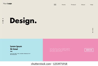 Minimalist ui web design template vector
