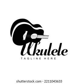 Minimalist Ukulele Music Logo Design, Ukulele Guitar Vector. Ukelele Logo Design