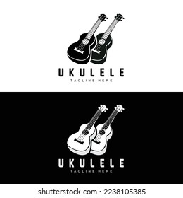 Minimalist Ukulele Music Logo Design, Ukulele Guitar Vector. Ukelele Logo Design