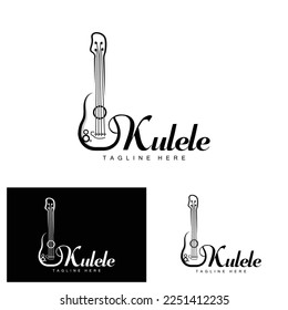 Minimalist Ukulele Music Logo Design, Ukulele Guitar Vector. Ukelele Logo Design