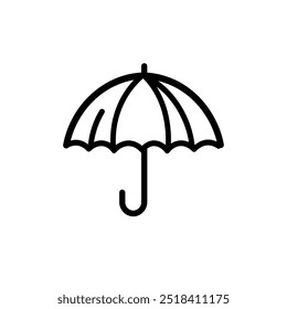 Minimalist Umbrella Icon Representing Rain, Weather Symbols, and Outdoor Protection