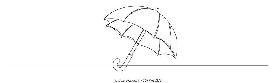 Ilustración vectorial de paraguas minimalista en un estilo de línea continua para Elementos de diseño y proyectos creativos.