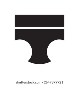  ícone minimalista de roupa íntima. Vetor simples de cuecas clássicas, moderno e limpo para temas de moda.