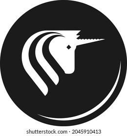 MINIMALIST UNICORN INSIDE A CIRCLE VECTOR