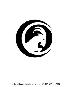 Minimalist unique Goat Head logo design