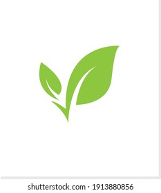 Minimalist unique green leaf logo design 