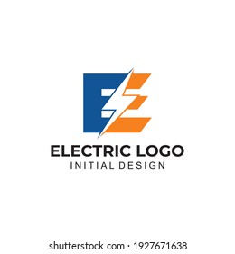 diseño de logotipo inicial minimalista y único para electricidad