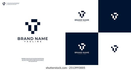 Plantilla de diseño de logotipo de iniciales T minimalista y única