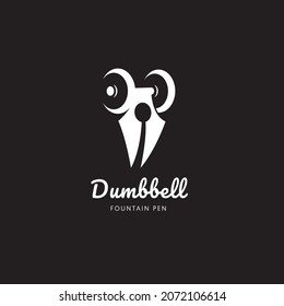 Minimalist and Unique logo combining a Fountain Penand a Barbell in a seamless design. suitable for many creative business orientation.
