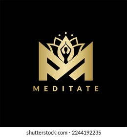 Minimalist and Unique Meditation Logo Template, suitable for many creative business orientation.