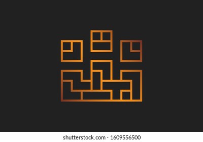 Minimalist and unique Tetris Crown Logo, that fits to any company