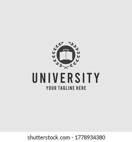Minimalist university and book logo design