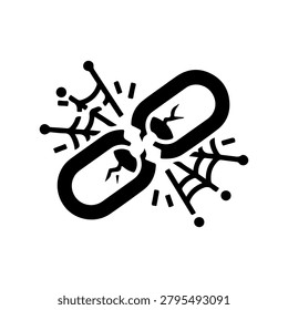 Minimalist Unlink Broken Chain Vector Icon Design
