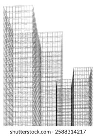 Minimalist Urban Wireframe – Modern Architectural Perspective