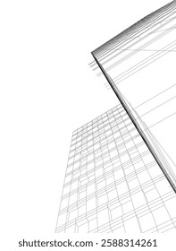 Minimalist Urban Wireframe – Modern Architectural Perspective