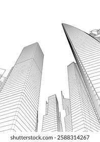 Minimalist Urban Wireframe – Modern Architectural Perspective