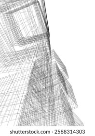 Minimalist Urban Wireframe – Modern Architectural Perspective