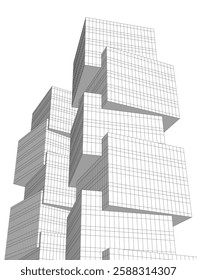 Minimalist Urban Wireframe – Modern Architectural Perspective