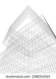 Minimalist Urban Wireframe – Modern Architectural Perspective